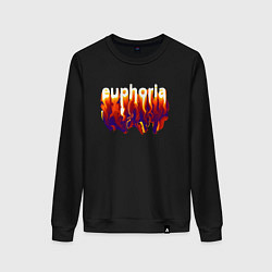 Свитшот хлопковый женский Эйфория стиль, цвет: черный