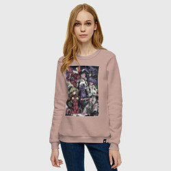 Свитшот хлопковый женский Евангелион Аска Лэнгли Сорью, цвет: пыльно-розовый — фото 2