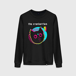 Свитшот хлопковый женский The Cranberries rock star cat, цвет: черный