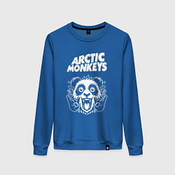 Свитшот хлопковый женский Arctic Monkeys rock panda, цвет: синий