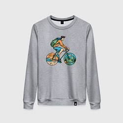 Свитшот хлопковый женский Nature biker, цвет: меланж