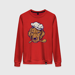 Свитшот хлопковый женский Chef dog, цвет: красный