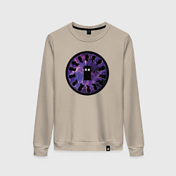 Свитшот хлопковый женский Тардис в космосе, цвет: миндальный