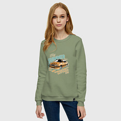 Свитшот хлопковый женский My Summer Car Toyota Corolla, цвет: авокадо — фото 2