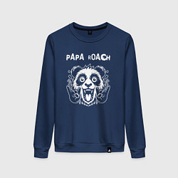 Свитшот хлопковый женский Papa Roach rock panda, цвет: тёмно-синий