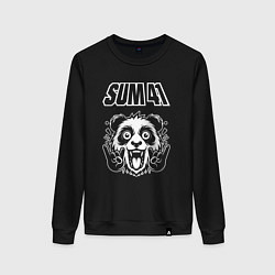 Свитшот хлопковый женский Sum41 rock panda, цвет: черный