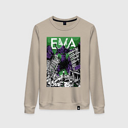 Свитшот хлопковый женский Евангелион Синдзи, цвет: миндальный