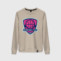 Свитшот хлопковый женский Баскетбольная командная лига, цвет: миндальный