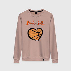 Свитшот хлопковый женский Basket lover, цвет: пыльно-розовый