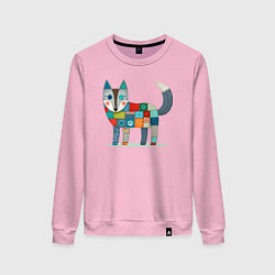 Женский свитшот Funny fox - patchwork ai art