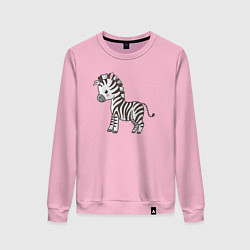 Свитшот хлопковый женский Маленькая зебра, цвет: светло-розовый