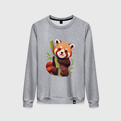 Свитшот хлопковый женский The Red Panda, цвет: меланж
