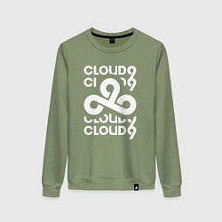 Свитшот хлопковый женский Cloud9 - in logo, цвет: авокадо