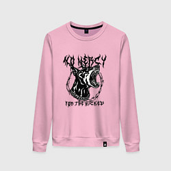 Свитшот хлопковый женский Нет пощады нечестивым, цвет: светло-розовый