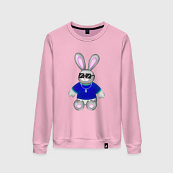 Свитшот хлопковый женский Кролик с цепочкой, цвет: светло-розовый