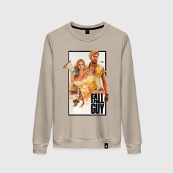 Свитшот хлопковый женский Каскадеры Райан Гослинг и Эмили Блант, цвет: миндальный