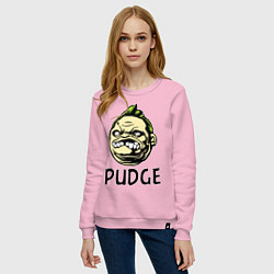 Свитшот хлопковый женский Pudge Face, цвет: светло-розовый — фото 2