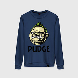 Свитшот хлопковый женский Pudge Face, цвет: тёмно-синий