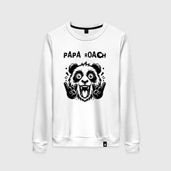 Свитшот хлопковый женский Papa Roach - rock panda, цвет: белый