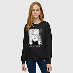 Свитшот хлопковый женский Красивая 2B - Nier automata, цвет: черный — фото 2