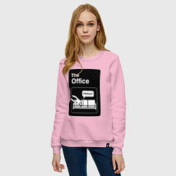 Свитшот хлопковый женский Паркур и офис, цвет: светло-розовый — фото 2