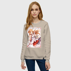 Свитшот хлопковый женский Асуна Юки мечница, цвет: миндальный — фото 2
