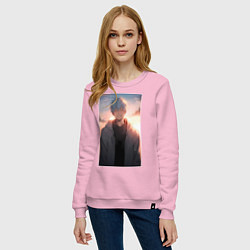 Свитшот хлопковый женский Тэцуя Куроко, цвет: светло-розовый — фото 2