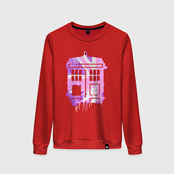 Свитшот хлопковый женский Pink tardis, цвет: красный