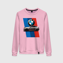 Свитшот хлопковый женский Кроссовер BMW X6 M, цвет: светло-розовый