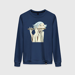 Свитшот хлопковый женский Очень приятно Бог Томоэ, цвет: тёмно-синий