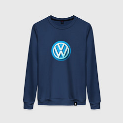 Свитшот хлопковый женский Volkswagen logo blue, цвет: тёмно-синий