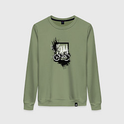 Свитшот хлопковый женский Байк и грязь, цвет: авокадо
