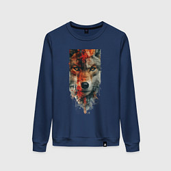 Женский свитшот Дикий волк картина