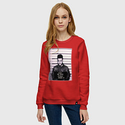 Свитшот хлопковый женский Викенд арестован, цвет: красный — фото 2