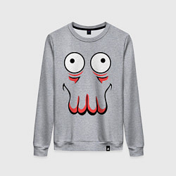 Свитшот хлопковый женский John Zoidberg Face, цвет: меланж