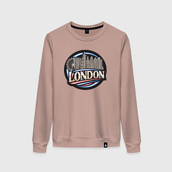 Свитшот хлопковый женский City London, цвет: пыльно-розовый