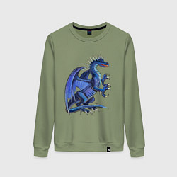 Свитшот хлопковый женский Azure dragon, цвет: авокадо
