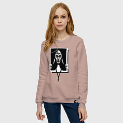 Свитшот хлопковый женский Ведьма монашка, цвет: пыльно-розовый — фото 2