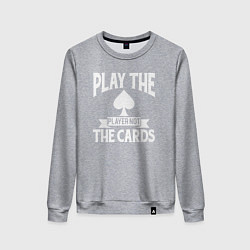 Свитшот хлопковый женский Играй с игроком а не в карты, цвет: меланж
