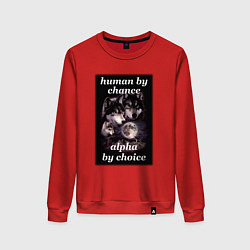 Женский свитшот Human by chance, alpha by choice