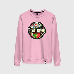 Свитшот хлопковый женский Portugal, цвет: светло-розовый
