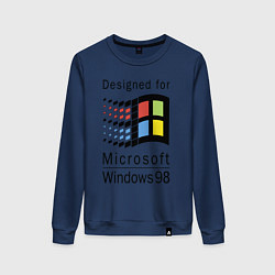 Свитшот хлопковый женский Разработанный для windows 98, цвет: тёмно-синий