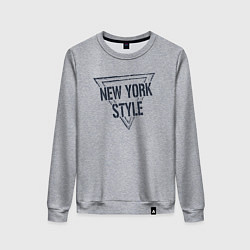 Свитшот хлопковый женский USA - New York, цвет: меланж