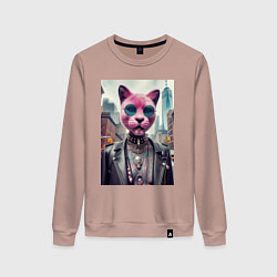 Женский свитшот Модная кошечка из Нью-Йорка