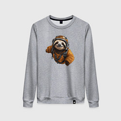 Свитшот хлопковый женский Ленивец-парашютист, цвет: меланж