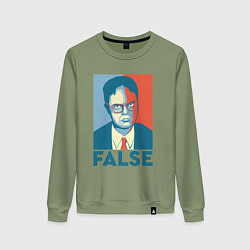 Свитшот хлопковый женский Dwight false - офис, цвет: авокадо