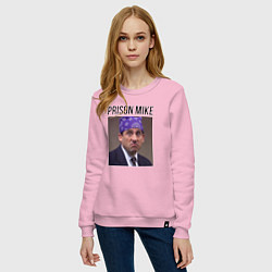 Свитшот хлопковый женский Prison mike Michael Scott - офис, цвет: светло-розовый — фото 2