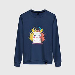 Свитшот хлопковый женский Белый Пикачу, цвет: тёмно-синий