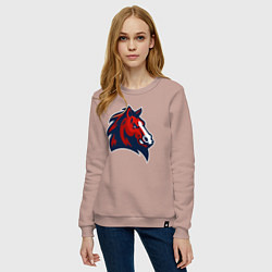 Свитшот хлопковый женский Красный конь, цвет: пыльно-розовый — фото 2