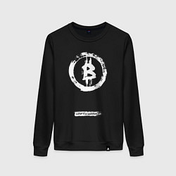 Свитшот хлопковый женский Биткоин белый - криптовалюта, цвет: черный